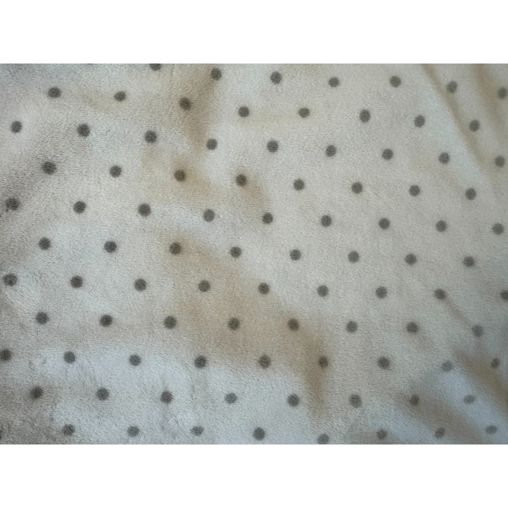 Pottery Barn Baby Crib Toddler Bed Fitted Sheet Gray White Polka Dot Unisex Soft